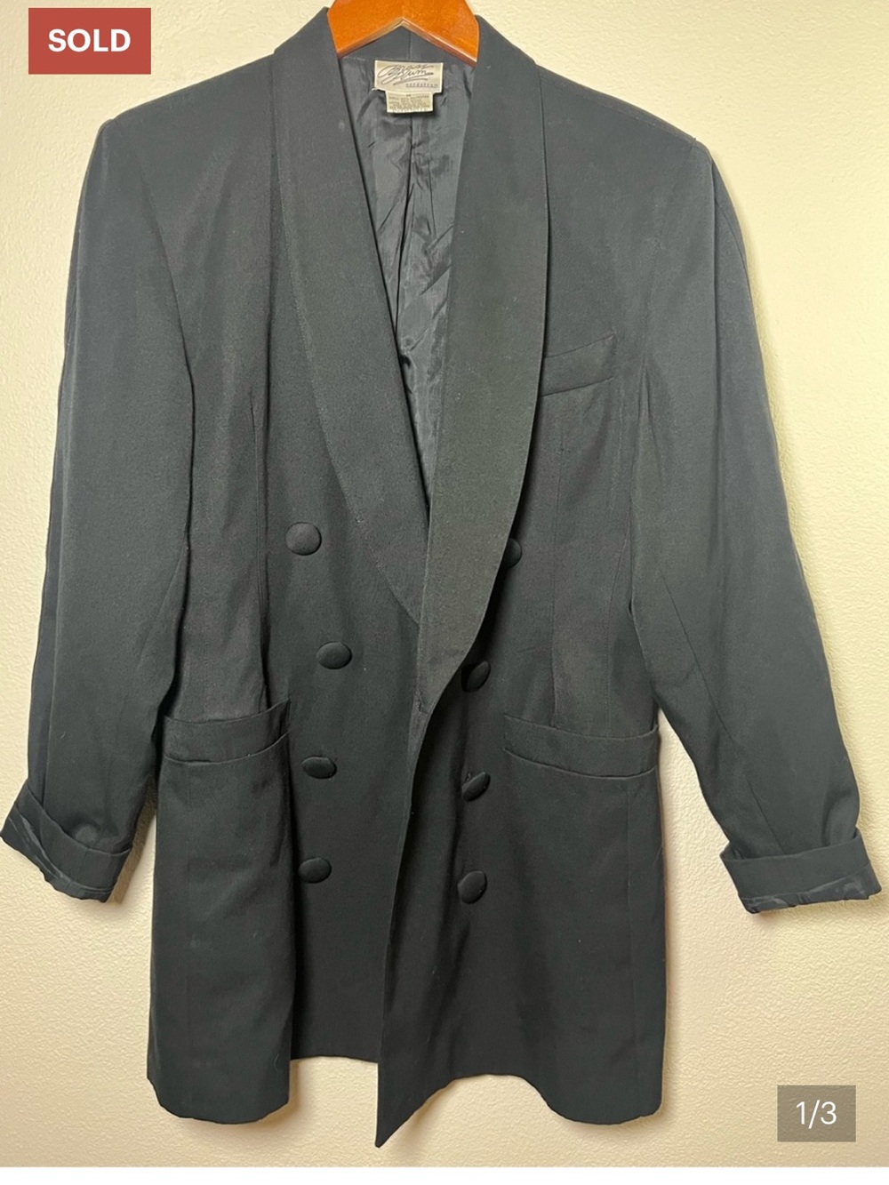 Nordstrom Black Double-Breasted Blazer Jacket